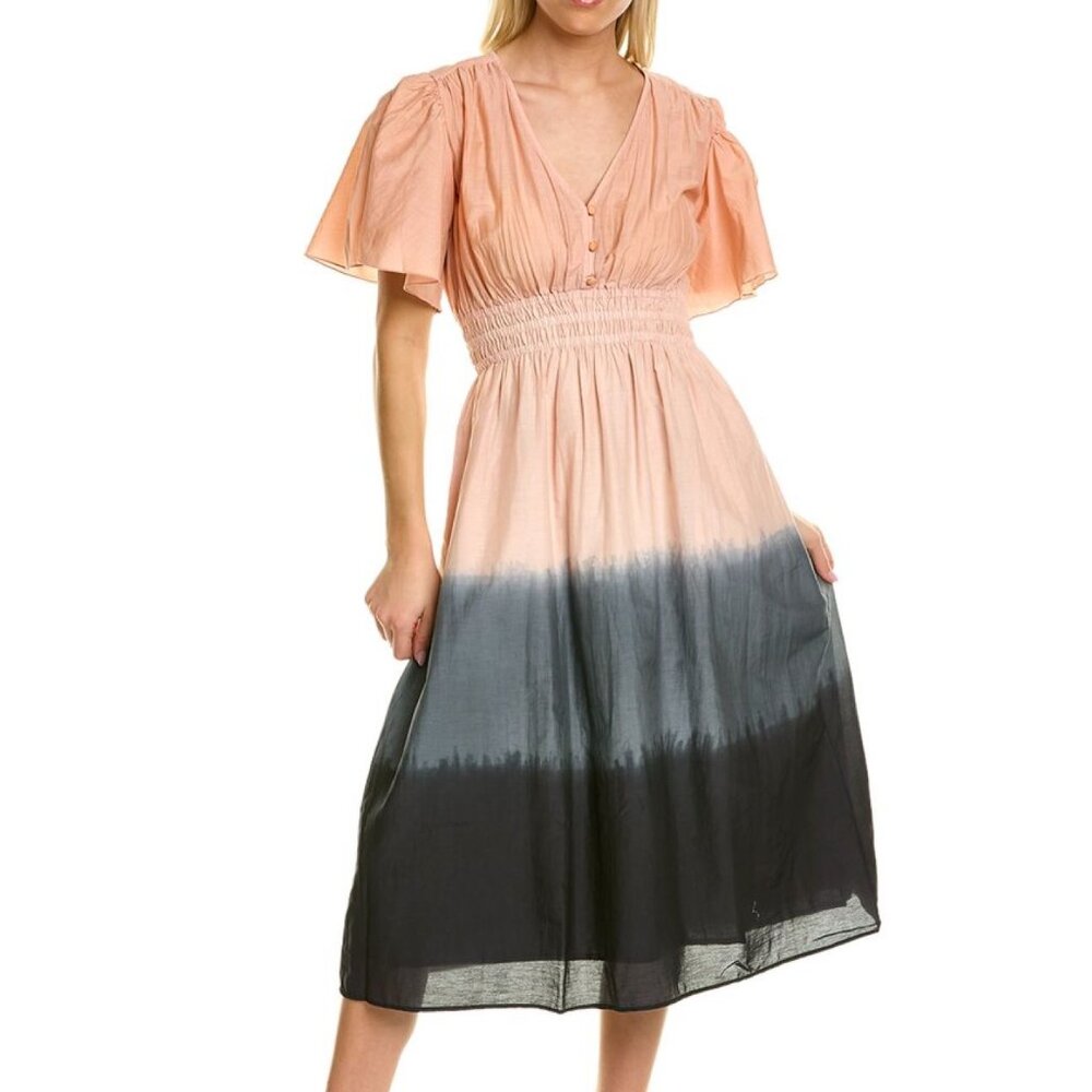 NWT St Roche  Monarch Midi Dress Ombre Cotton Silk
